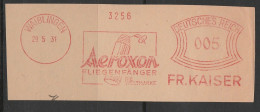 Deutsches Reich Briefstück Mit Freistempel Waiblingen 1931 FR Kaiser Aeroxon Fliegenfänger - Macchine Per Obliterare