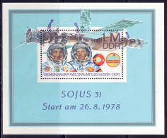 DDR 1978 - Weltraumflug, Block 53, Postfrisch ** / MNH - 1971-1980