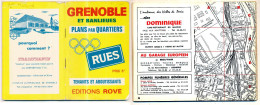 Livret 9,5 X 15 Cm Plans Par Quartiers De GRENOBLE émis Par ROVE Pour Les Jeux Olympiques D'Hiver 1968  92 Oages - Europe