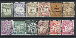 Monaco Timbre Taxe N°13/21 + 23/25 Obl (FU) 1924/43 - Postage Due