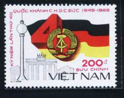 Vietnam Viet Nam MNH Perf Stamp 1989 : 40th Anniversary Of German National Day / Flag (Ms579) - Vietnam