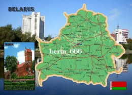 Belarus Country Map New Postcard * Carte Geographique * Landkarte - Wit-Rusland