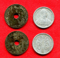 COLONIES - INDOCHINE - INDO CHINA -  LOT 1 CENTIME 1931 TORCHE +10 CENT 1945 - Other & Unclassified