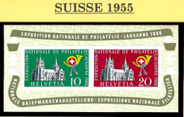 SUISSE BLOC FEUILLET N° 15 * MH Exposition Philatélique De Lausanne 1955 - Unused Stamps