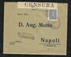 Lettre Par Bateau De Barranquilla 19/02/1916 Le N°188 Seul Pour Naples 21/3/1916 Vérifiée Par La Censure à Gênes (30) TB - Colombia