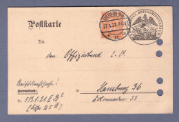 Weimar DIENST Postkarte- Kon. Preuss. Kriegsministerium - Mi 20 - Berlin SW 27.1.21 --> Hamburg (CG13110-233) - Dienstzegels