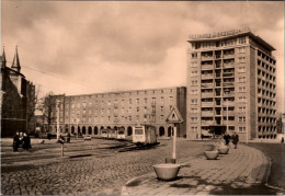 ! DDR S/w Ansichtskarte Rostock, Ernst Thälmann Platz, Straßenbahn, Tram - Rostock