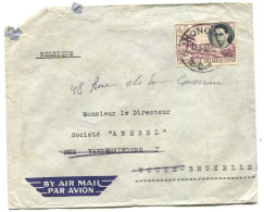 Congo Kongolo Oblit. Keach 8A4 Sur C.O.B. 336 Sur Lettre Vers Bruxelles Via Uccle Le 13/05/1955 - Cartas & Documentos