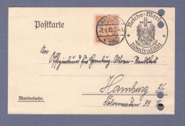 Weimar DIENST Postkarte- MARINESACHE - Reichs-Marine Admiralität - Mi 20 - Berlin SW 7.9.20 --> Hamburg (CG13110-234) - Dienstmarken