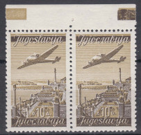 Yugoslavia Republic 1947 Airmail Mi#519 I And II Pair Mint Never Hinged - Ongebruikt