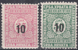 Yugoslavia Kingdom Porto 1928 Mi#62-63 I Mint Hinged - Ongebruikt