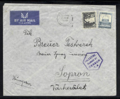 Palestine Tel Aviv 1939 Airmail Cover British Mandate Post Passed By Cencor T4 - Palestina