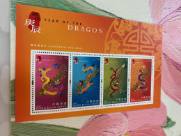 Hong Kong Stamp New Year Of Dragon 2000 Specimen 2001 - Briefe U. Dokumente