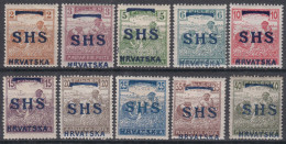 Yugoslavia Kingdom SHS, Issues For Croatia 1918 Mi#66-75 Mint Hinged - Unused Stamps