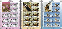 NAGORNO KARABAKH /ARTSAKH REP. /ARMENIA KARABAKH  -EUROPA 2021 -"ENDANGERED NATIONAL WILDLIFE"-THREE SHEETS Of 8- IMPERF - 2021