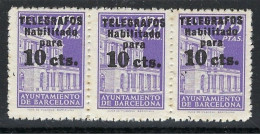 ● SPAGNA 1930 /36 ֍ BARCELONA ֍ Edifil N.° 17 ** ● Unificato N. ? ** ● STRISCIA Di 3 ● Cat. ? €  ● Lotto N. 1255 ● - Barcelona