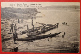 Entier Postal Du Congo Belge Thème Pirogue (1921) - Ships