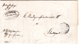 Württemberg 1874, Postablage GROSSINGERSHEIM (Bietigheim) Auf Brief N. Stuttgart - Cartas & Documentos