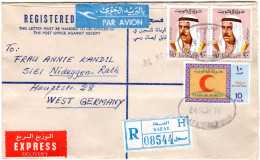 Kuwait 1974, 3 Marken Auf Luftpost Einschreiben Express Brief V. SAFAT H. - Autres - Asie