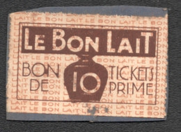 Monnaie De Nécessité Carton  "Le Bon Lait - Bon Tickets Prime - SLM (Société Laitière Maggi) D3494 - Noodgeld