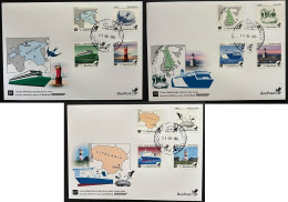 Estonia Finland Lithuania 2024 BeePost Definitives Birds Map Ship Lighthouse Full Set Of 3 FDC - FDC