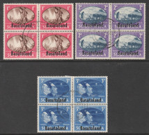 Basutoland Scott 29/31 - SG29/31, 1945 Victory Set Blocks Of 4 Used - 1933-1964 Kronenkolonie