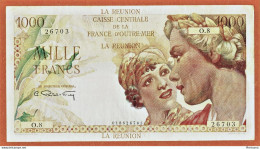 Ile De La REUNION : 1000 Francs Union Française Date : (années 60) IDOM Une Seule Signature Postel-Vinay - Riunione