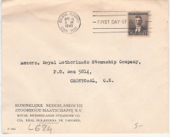 L624 - Canal Zone Postage, Lettre En FDC De Balboa Heights Le 15-04-1940, 30 Cents Williamson - Cartas & Documentos