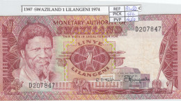 BILLETE SWAZILAND 1 LILANGENI 1974 P-1a SIN CIRCULAR - Otros – Africa