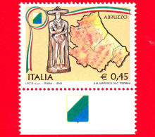 Nuovo - MNH - ITALIA - 2004 - Regioni D'Italia - Abruzzo - Guerriero Di Capestrano - 0,45 € - 2001-10: Nieuw/plakker