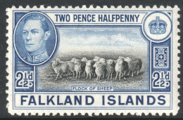 Falkland Islands Scott 87 - SG151, 1938 George VI 2.1/2d Sheep MH* - Falkland Islands