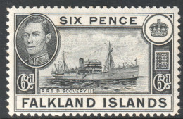 Falkland Islands Scott 102 - SG156, 1938 George VI 6d MH* - Falkland