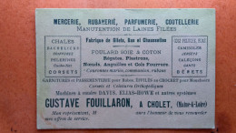 Avis De Passage (49) CHOLET. GUSTAVE FOUILLARON. Fabrique De Gilets, Bas Et Chaussette.  (3A.n°103) - Cartes De Visite