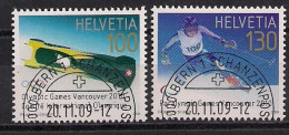 2009 Schweiz   Mi. 2134-5 FD-used . Olympische Und Paralympische Winterspiele 2010, Vancouver. - Used Stamps