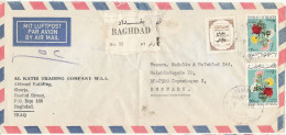 Iraq Registered Air Mail Cover Sent To Denmark Baghdad 1970 Topic Stamps - Irak