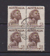 AUSTRALIA    1952    2/6  Deep  Brown    Block  Of  4    USED - Gebraucht