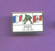 Rare Pins Rugby  France Canada  Agen 1991  Q798 - Rugby