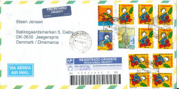 Brazil Registered Air Mail Cover Sent To Denmark 22-9-2007 Topic Stamps - Luchtpost