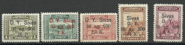 Turkey; 1930 Ankara-Sivas Railway Stamps ERROR "Italic Numbers (2) And (4)" MNH**/MH** - Nuovi