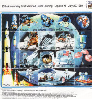 Palau 1994 Sheet 20v 25th Ann 1st Moonlanding Apollo XI 1969 - Space Astronaut MNH - Palau