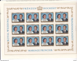 LUXEMBOURG 1981 MARIAGE ROYAL BLOC DE 12 Yvert  986, Michel 1036 NEUF** MNH - Neufs