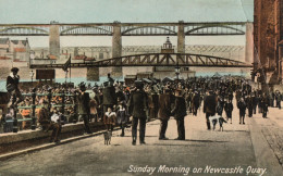 Sunday Morning On Newcastle Quay Antique Postcard - Newcastle-upon-Tyne