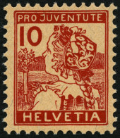 SCHWEIZ BUNDESPOST 129 *, 1915, 10 C. Pro Juventute, Falzrest, Pracht, Mi. 110.- - Nuovi