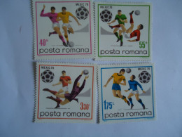 ROMANIA  MNH  STAMPS  SET 4  FOOTBALL MEXICO 1970 - 1970 – Mexique