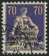 BIT/ILO 20x O, 1924, 70 C. Dkl`blauviolett/mattbraunocker, Normales Papier, Pracht, Mi. 30.- - Servizio