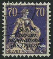 BIT/ILO 20x O, 1924, 70 C. Dkl`blauviolett/mattbraunocker, Normales Papier, Pracht, Mi. 35.- - Servizio
