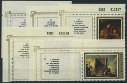 SOWJETUNION 5329-33Zf **, 1983, Gemälde Deutscher Künstler Mit Links Anhängenden Zierfeldern, Prachtsatz, Mi. 30.- - Used Stamps