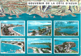 Ref ( 19576 )   Souvenir De La Cote D Azur - Carte Geografiche