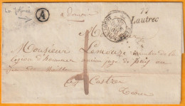 1848 - Cursive 77 LAUTREC, Tarn Sur LAC De La Jolinée (boîte Rurale A) Vers Castres - Taxe Locale 1 - 1801-1848: Precursores XIX