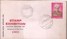 Stamp Exhibition, Calcutta Industrial Fair, Dr. M. Visvesaraya, Eminant Civil Engineer,Cover 1962, Condition As Per Scan - Lettres & Documents